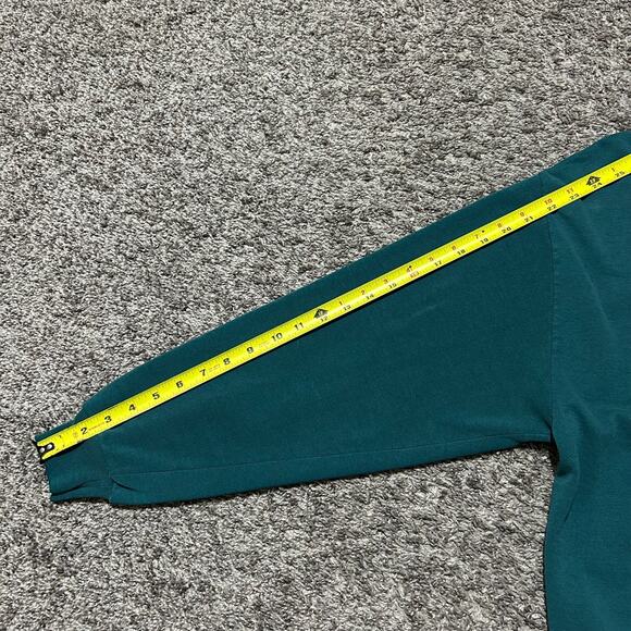 Vintage Blank Sweatshirt Crewneck Pullover 80s 90s Faded Green Medium - Picture 4 of 10